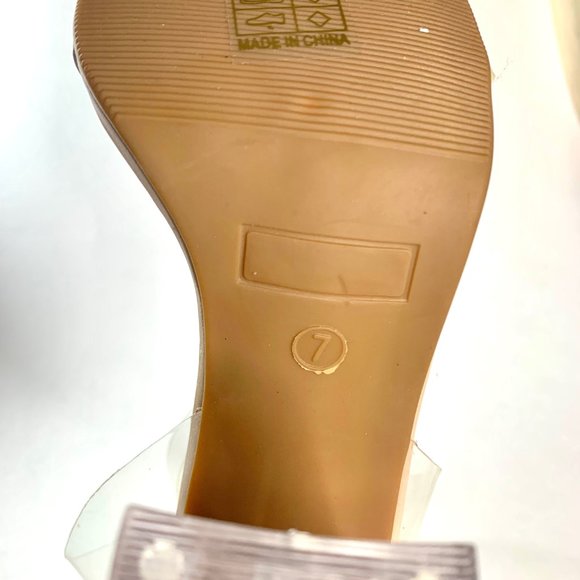 Sheln Clear Chunky Heeled Buckle Strapped Sandals - Picture 3 of 11